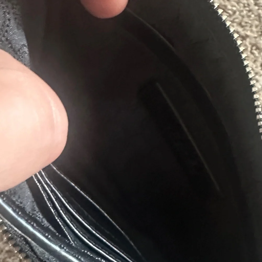 Michael Kors Black Pebbled Leather Wristlet Clutch with Silver Hardware